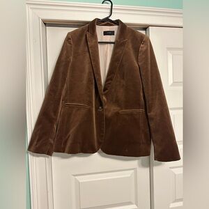 J. Crew Women’s 14 Alexandra Velvet Blazer Brown Single Breasted Button Fall EUC